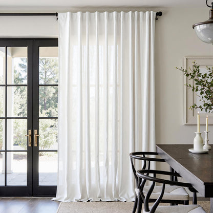 jinchan Linen Curtains Light Filtering Back Tab 50x96 Inch 2 Panels Beige
