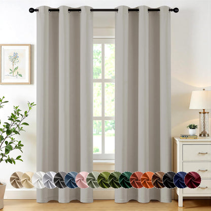 MIULEE Blackout Curtains for Bedroom 2 Panels 40 x 63 Inch Long Dark Grey