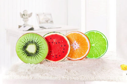 HYSEAS Round Throw Pillows 14 Inch Watermelon, 3D Print Decorative Plush Funny Fruit Stuffed Cushions Seat Pad for Couch, Chair, Floor, Sofa