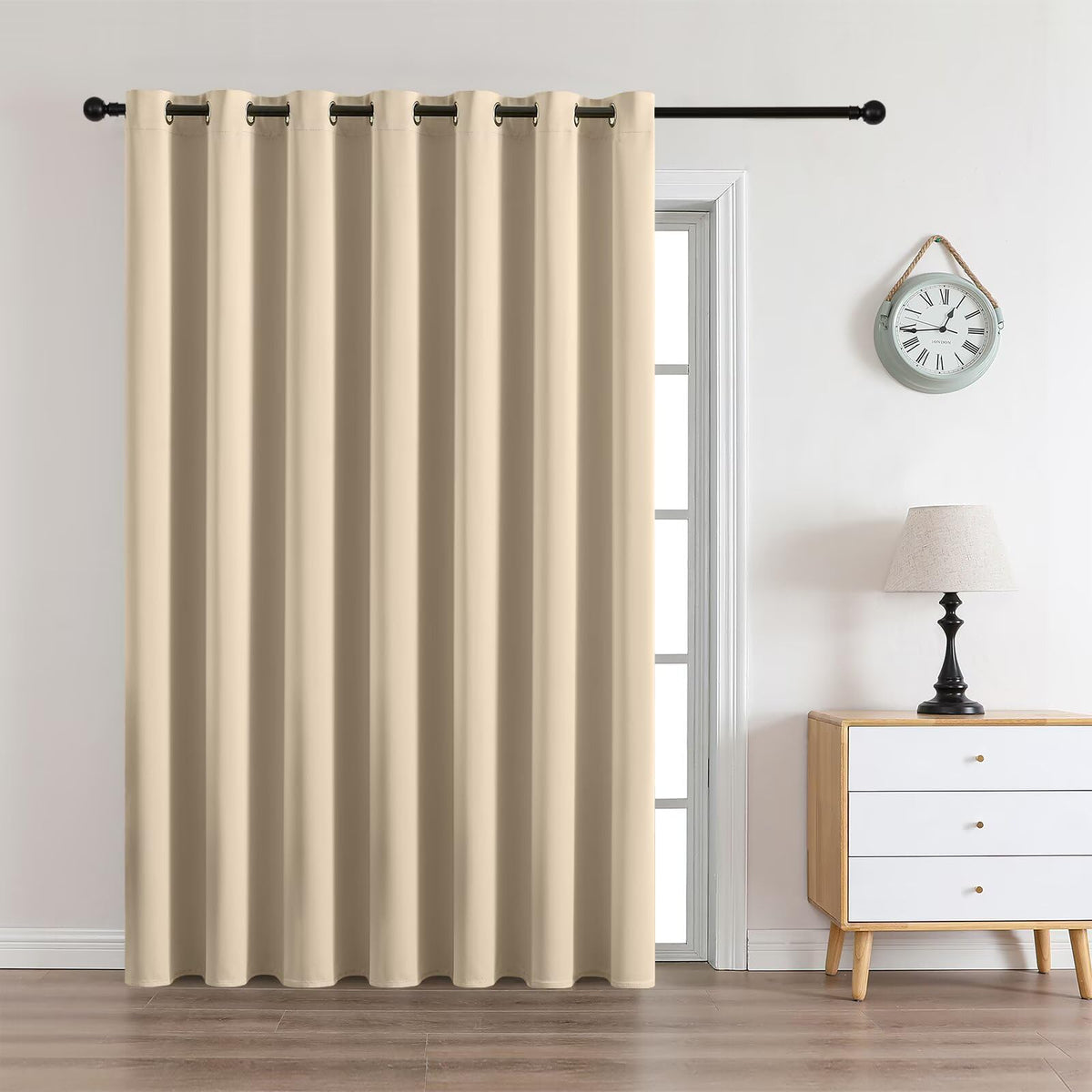CUCRAF Beige Blackout Curtains 84 inch Length 2 Panels Set, Room Darkening Drapes for Living Room Bedroom, Thermal Insulated Light Blocking Grommet Window Curtain (W52 x L84 Inch)