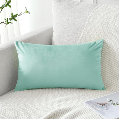 Artscope Luxury Velvet Pillow Covers Super Soft Decorative Square Throw Pillow Covers Case Cushion Covers for Sofa Couch Bedroom Car Decor 20x20 Inch Light Blue