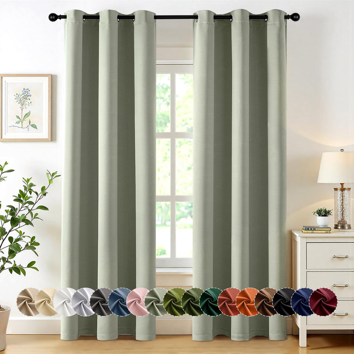 MIULEE Blackout Curtains for Bedroom 2 Panels 40 x 63 Inch Long Pink