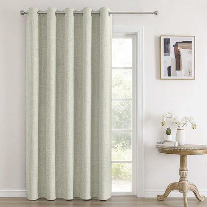 Joydeco 100% Blackout Curtains 63 Inch Length 2 Panels, Greyish White