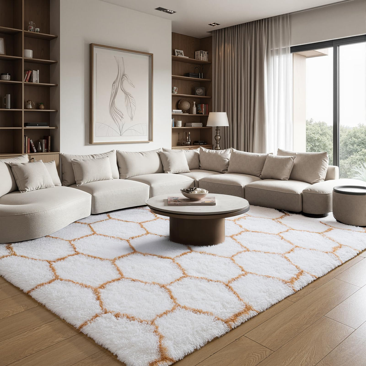 Zentavio 5x8 Area Rugs for Bedroom Fluffy Rugs for Living Room Carpet Large Fuzzy Soft Shag Aesthetic Plush High Pile Gray Throw Rug for Nursery Kids Room Dorm Waved Grey