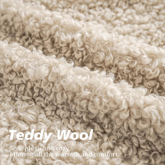 Foindtower Decorative Fuzzy Faux Fur Throw Pillow Covers 24x24 Inch Oatmeal