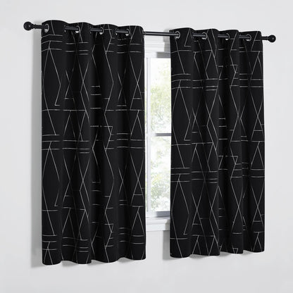 NICETOWN Grey Blackout Striped Pattern Curtains for Living Room, 52 x 84