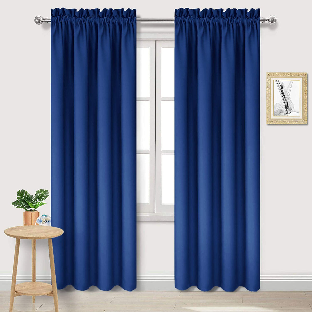 DWCN Blackout Curtains for Bedroom Living Room 42 x 63 Inch Long Black