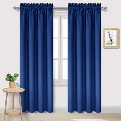 DWCN Blackout Curtains for Bedroom Living Room 42 x 63 Inch Long Black