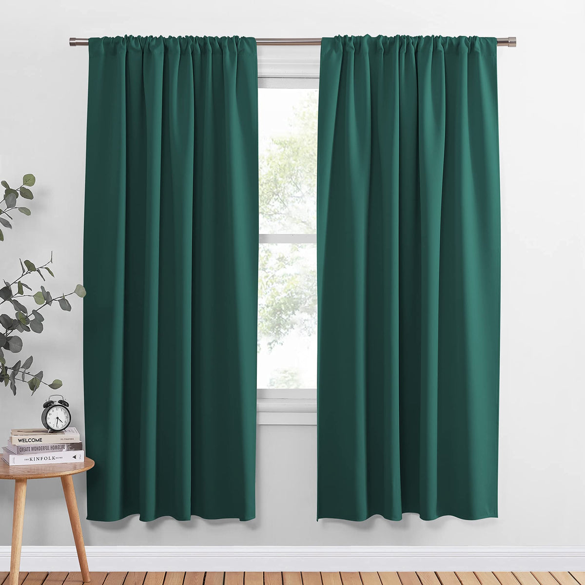 PONY DANCE Black Out Curtains 72 inch Long, Black, 2 Panels