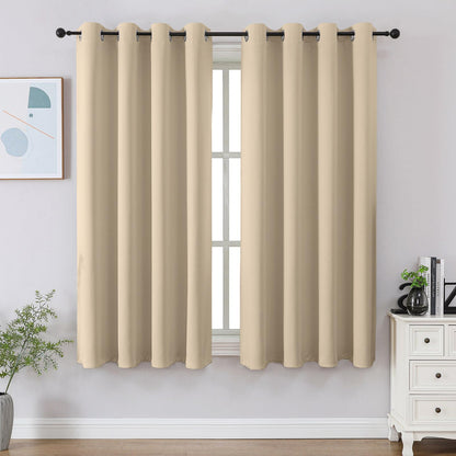 CUCRAF Beige Blackout Curtains 84 inch Length 2 Panels Set, Room Darkening Drapes for Living Room Bedroom, Thermal Insulated Light Blocking Grommet Window Curtain (W52 x L84 Inch)