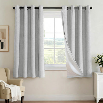 H.VERSAILTEX 100% Blackout Curtains for Bedroom 84 Inches Long Grommet Linen Face Full Light Blocking Curtain Drapes for Living Room Thermal Linen Look Curtains 2 Panels Set, 52" W x 84" L, Navy