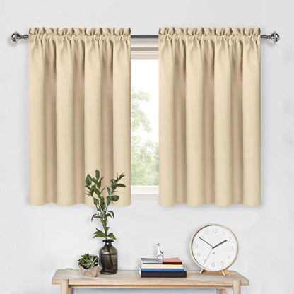 DWCN Blackout Curtains for Bedroom Living Room 42 x 63 Inch Long Black