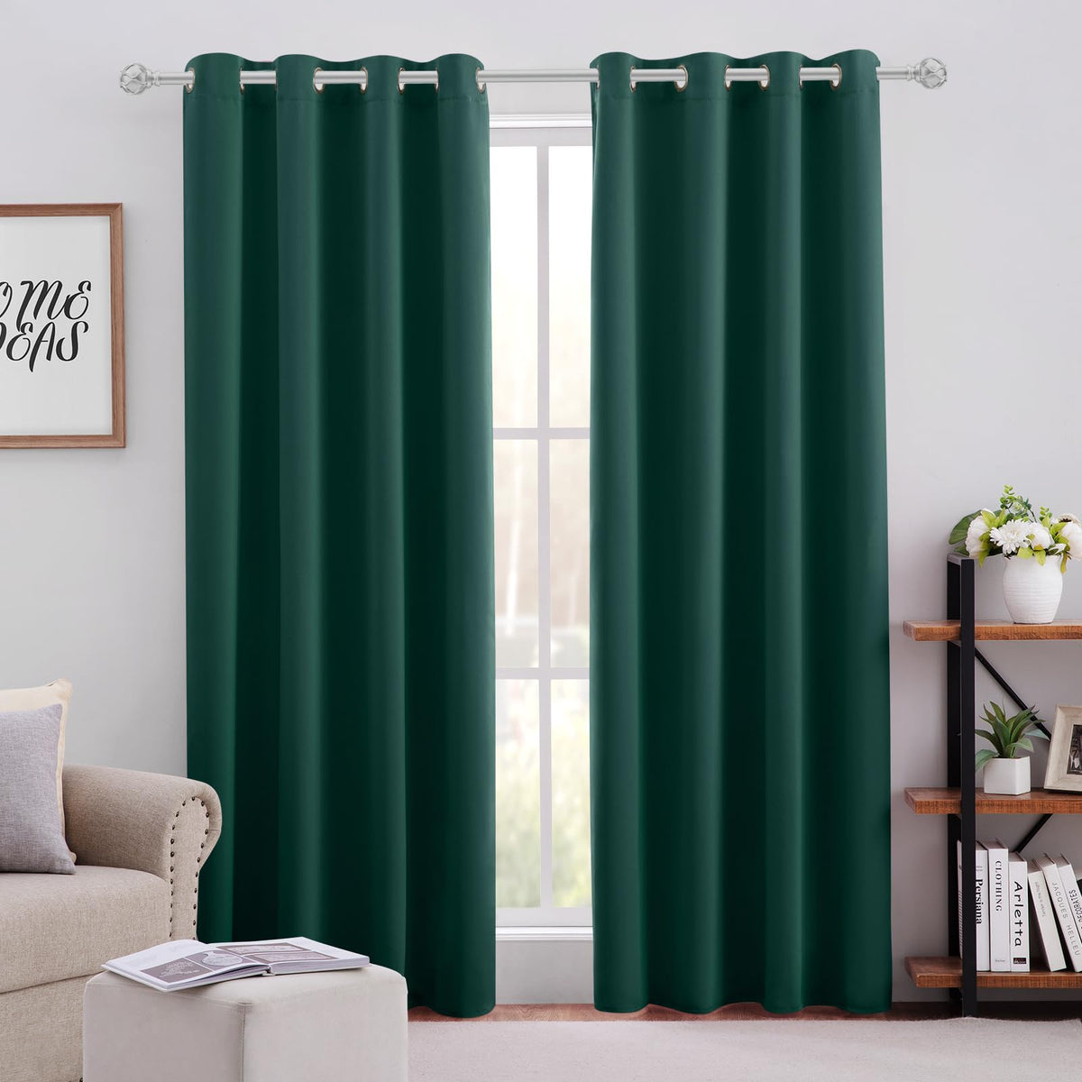 HOMEIDEAS Blackout Curtains for Bedroom 52 X 84 Inch Long 2 Panels Set Light Grey/Gray Room Darkening Curtains/Drapes, Soundproof Thermal Grommet Window Curtains for Living Room