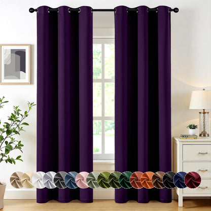 MIULEE Blackout Curtains for Bedroom 2 Panels 40 x 63 Inch Long Navy Blue