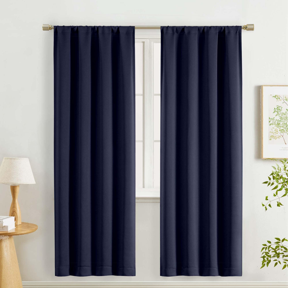 Lecloud Sage Green Room Darkening Curtains 54 Inch Length 2 Panels, Window Curtains for Bedroom, Energy Thermal Insulating Rod Pocket Curtain Drapes for Small Window, 40" W x 54" L