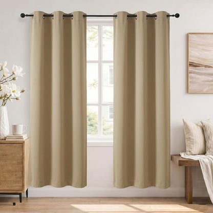 Simplebrand Sage Green Blackout Curtains 84 Inch Length 2 Panels Set for Bedroom/Living Room, Solid Room Darkening Thermal Insulated Grommet Energy Saving Window Treatment Drapes, Each 52" Wide