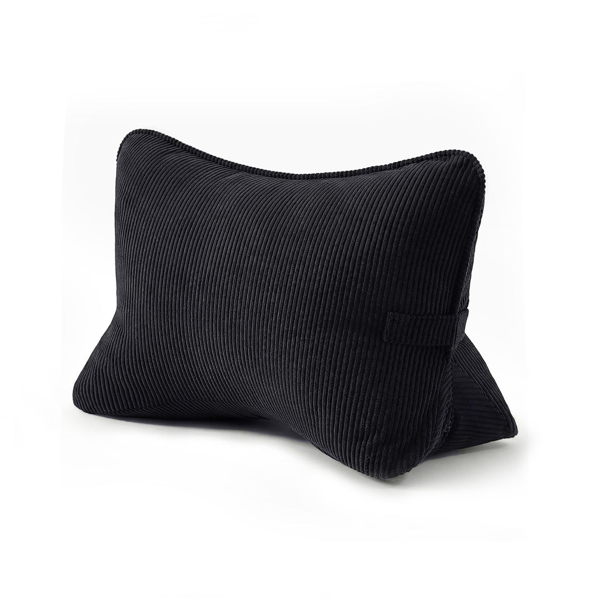 Pat. Pend. Corduroy Ergonomic Lumbar Support Pillow for Sitting Support, Triangle Back Cushion for Sofa, Armchair & Bed, Washable Cover, Avocado Green