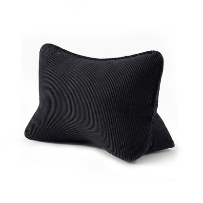 Pat. Pend. Corduroy Ergonomic Lumbar Support Pillow for Sitting Support, Triangle Back Cushion for Sofa, Armchair & Bed, Washable Cover, Avocado Green