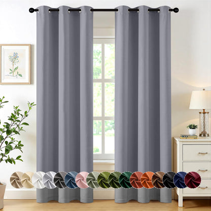 MIULEE Blackout Curtains for Bedroom 2 Panels 40 x 63 Inch Long Black