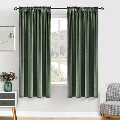 MIULEE Dusty Rose Pink Velvet Room Darkening Curtains for Bedroom W52 x L84