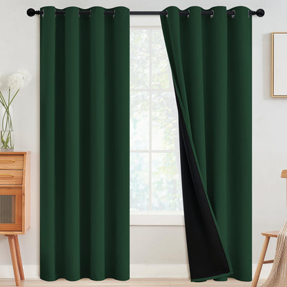 SimpleHome Cream 100% Blackout Curtains Room Darkening Living Room 84 Inch