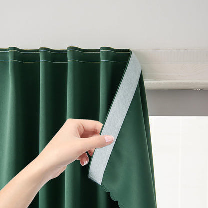 Adhesive Blackout Curtains- Self Stick Shades Window Blinds Curtains No Rod Needed Easy to Hang Curtains, Use for Bedroom, Living Room, Dining Room, Kitchen, Home Office, 35"W X 59"L, Black, 1 Panel