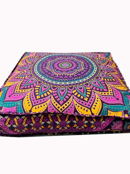 24" Black Gold Flower Mandala Barmeri Large Floor Pillow Cover Cushion Meditation Seating Ottoman Throw Cover Hippie Decorative Zipped Bohemian Pouf Ottoman Pom Pom Cases 24 " square