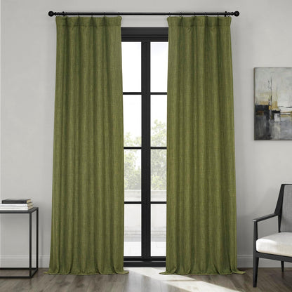 Faux Linen Curtains for Living Room (1 Panel) - 50W X 108L, Birch Taupe