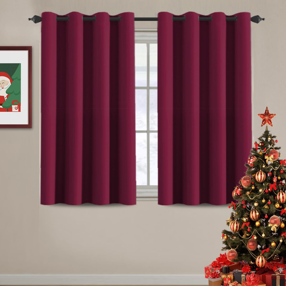 H.VERSAILTEX 100% Blackout Curtains for Bedroom Black Out Curtains 96 inch Thermal Insulated Long Blackout Curtains for Living Room, Energy Saving Curtains for Patio Door Grommet (1 Panel, Jet Black)
