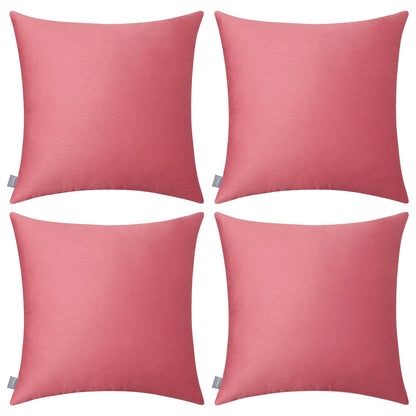 Thmyo 4-Pack 100% Cotton Solid Decorative Throw Pillow Case 18x18 Orange