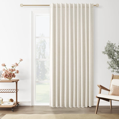 Guken Cream Linen Blackout Curtains 84 Inch Length 2 Panels Set for Living Room Bedroom Back Tab Thermal Insulated 100% Black Out Drapes Room Darkening Window Curtain Ivory Natural Beige