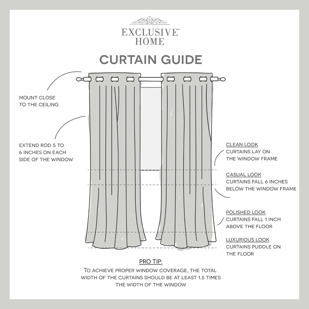 Exclusive Home Loha Linen Grommet Top Curtain Panel Pair, 84"x54", Winter White