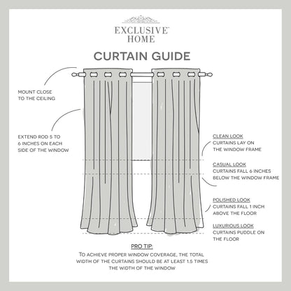 Exclusive Home Loha Linen Grommet Top Curtain Panel Pair, 84"x54", Winter White