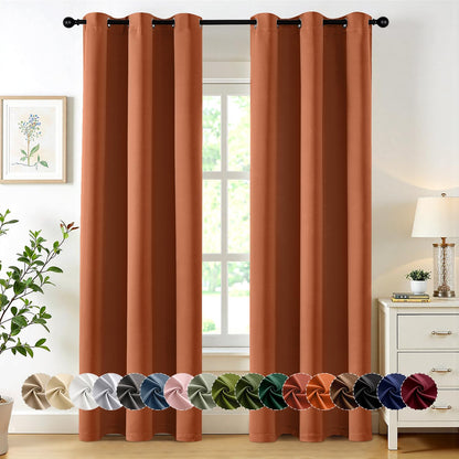 MIULEE Blackout Curtains for Bedroom 2 Panels 40 x 63 Inch Long Black