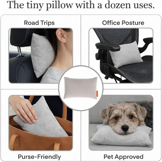 Pipsqueak Travel Pillow - Small, Mini, Tiny - 11 x 7 in, Microfiber