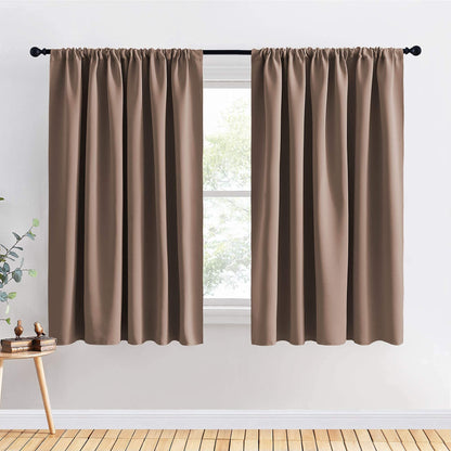 PONY DANCE Black Out Curtains 72 inch Long, Black, 2 Panels