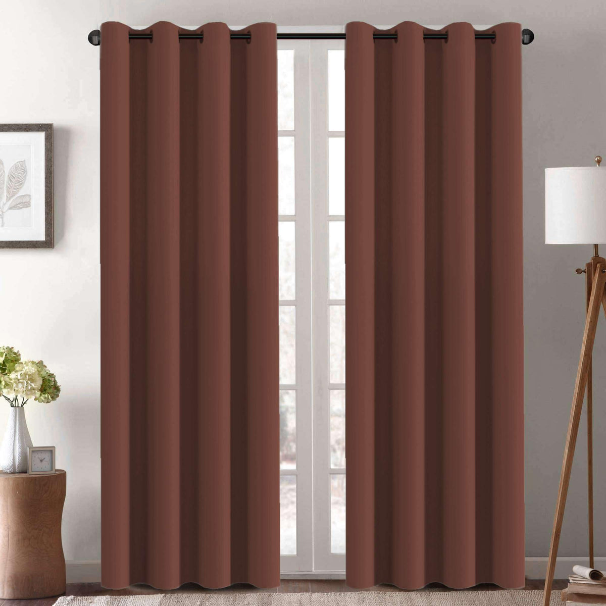 H.VERSAILTEX Blackout Curtains for Bedroom Thermal Insulated Room Darkening Living Room Curtains 63 Inch Long Grommet Privacy Protection Window Curtain Panels/Drapes for Nursery,2 Panels,Ivory/Cream