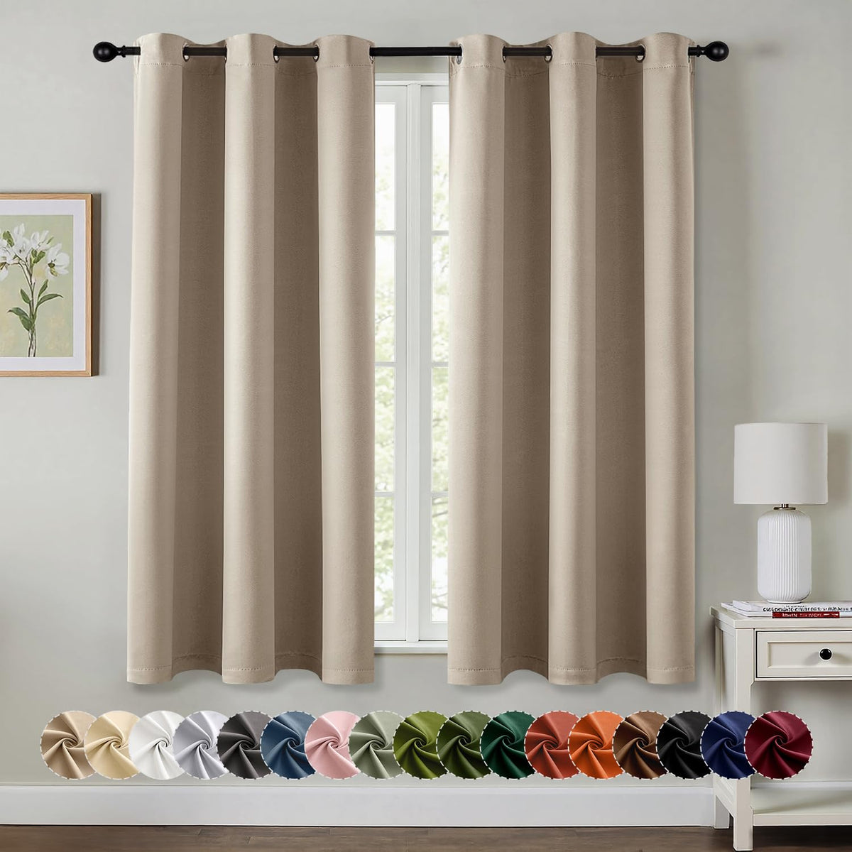 MIULEE Blackout Curtains for Bedroom 2 Panels 40 x 84 Inch Long Black