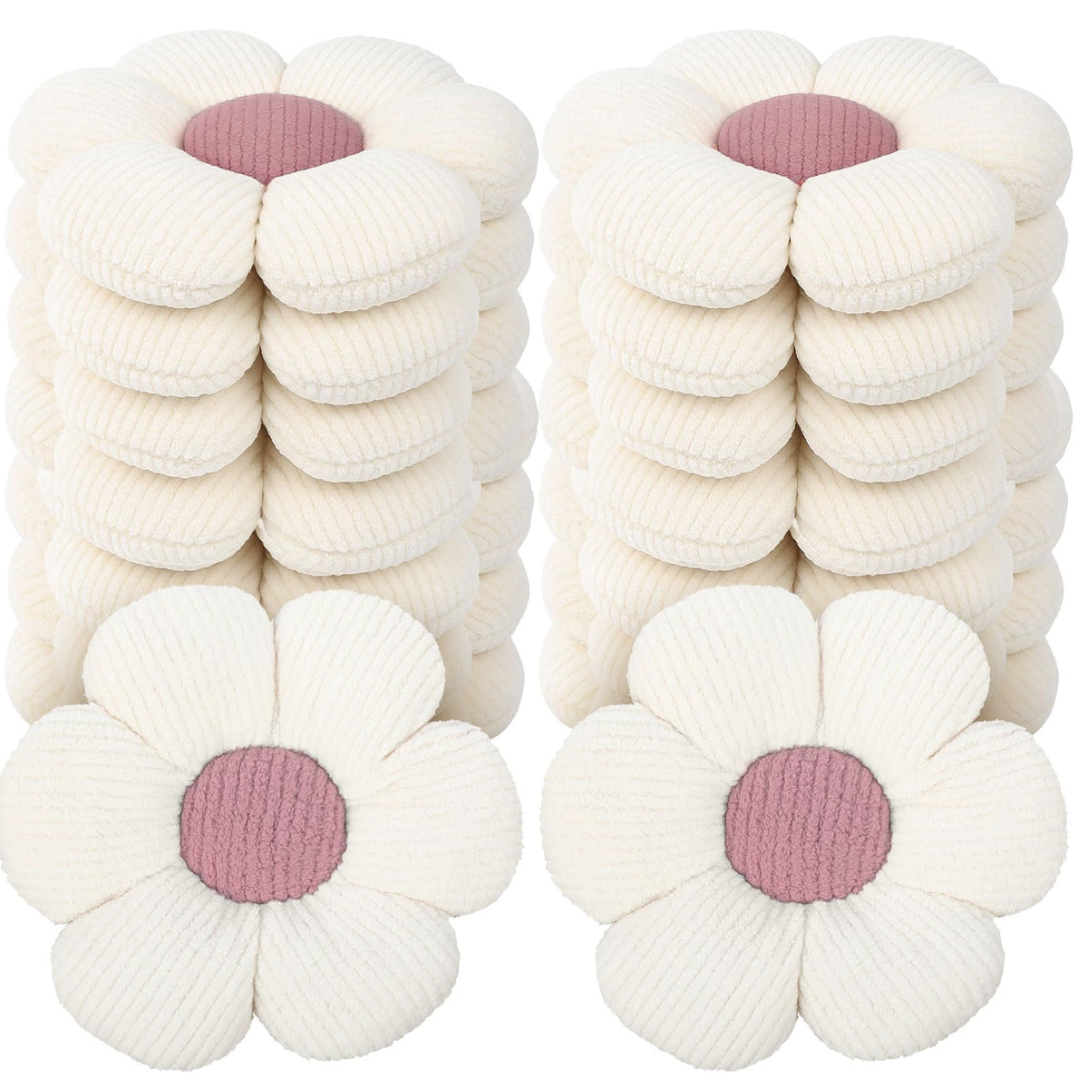Beeveer 10 Pcs 15.75" Flower Plush Pillow for Sofa,Multicolor,Multicolor