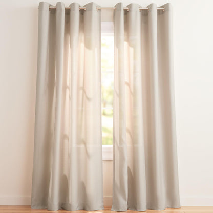 Exclusive Home Loha Linen Grommet Top Curtain Panel Pair, 84"x54", Winter White