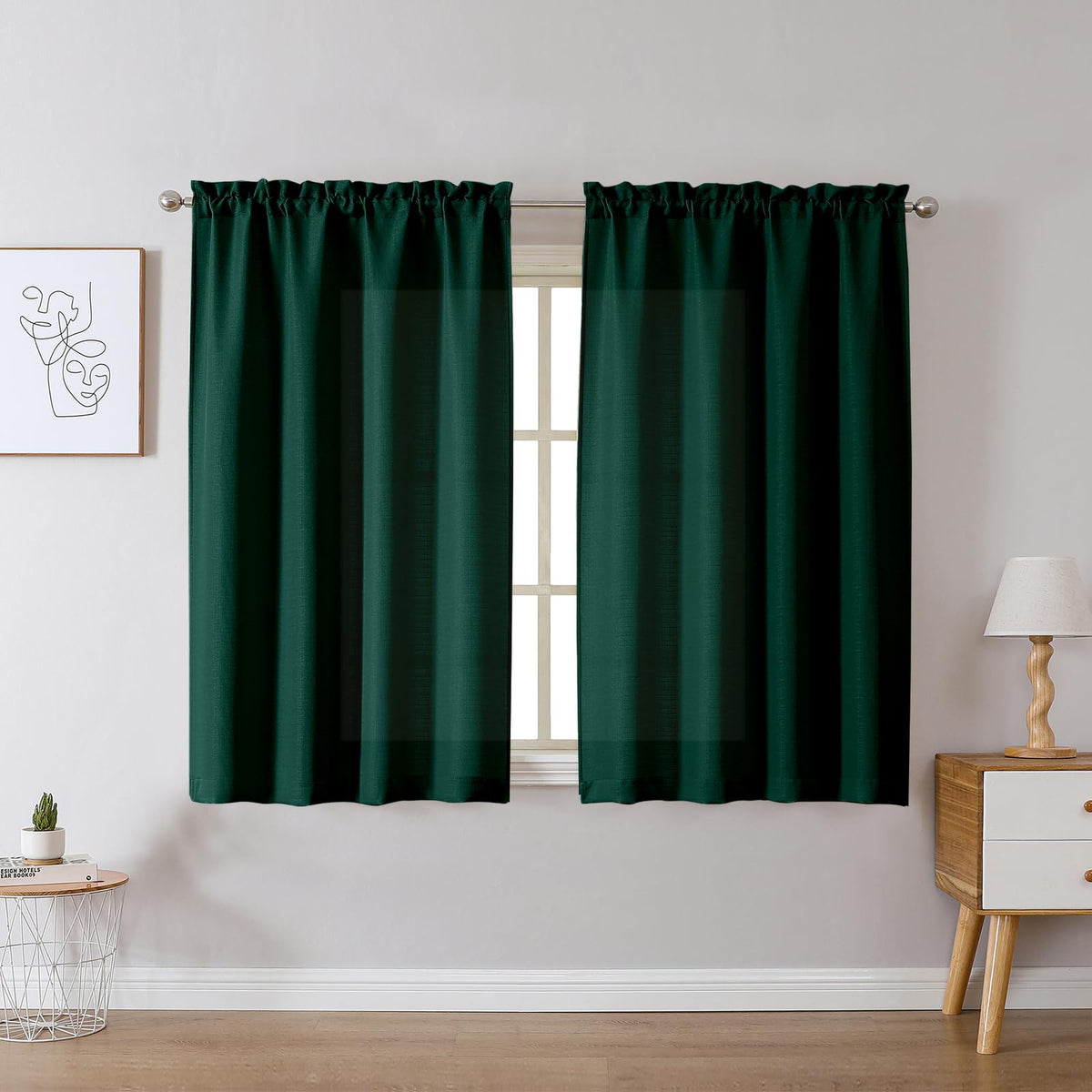 Chyhomenyc White Curtains 84 Inch Length 2 Panels 40Wx84L inches
