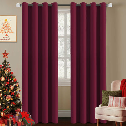 H.VERSAILTEX Blackout Curtains for Bedroom Thermal Insulated Room Darkening Living Room Curtains 63 Inch Long Grommet Privacy Protection Window Curtain Panels/Drapes for Nursery,2 Panels,Ivory/Cream