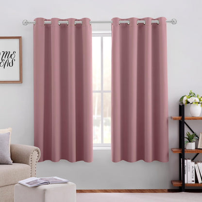 HOMEIDEAS Blackout Curtains for Bedroom 52 X 84 Inch Long 2 Panels Set Light Grey/Gray Room Darkening Curtains/Drapes, Soundproof Thermal Grommet Window Curtains for Living Room