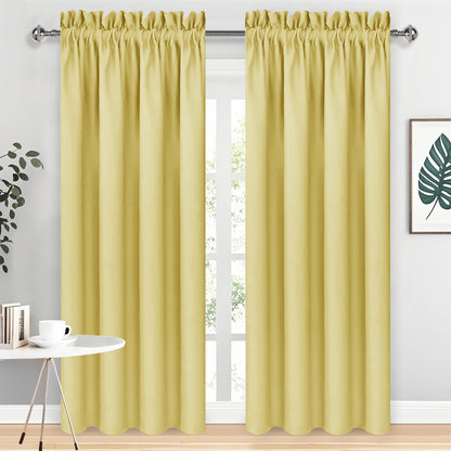 DWCN Blackout Curtains for Bedroom Living Room 42 x 63 Inch Long Black