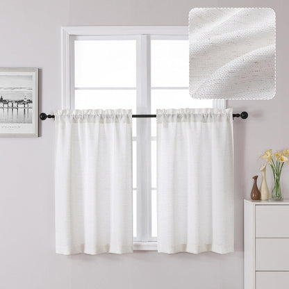 Chyhomenyc White Curtains 84 Inch Length 2 Panels 40Wx84L inches