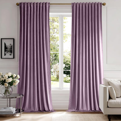 MIULEE Velvet Curtains 52x84 inches 2 Panels Olive Green Blackout Curtains