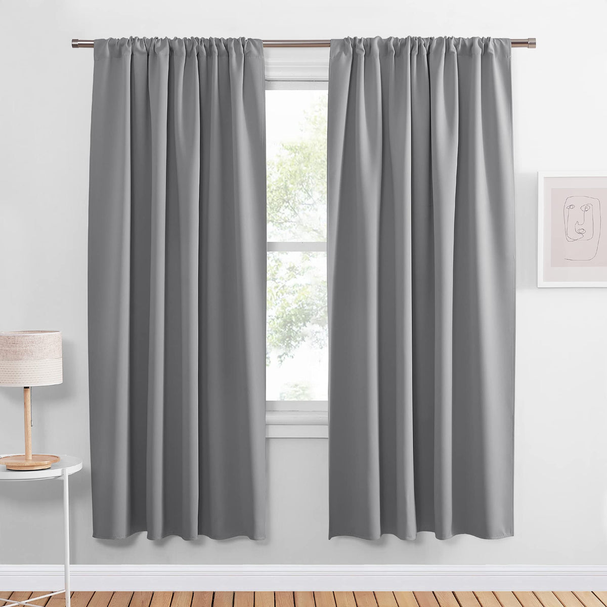 PONY DANCE Black Out Curtains 72 inch Long, Black, 2 Panels