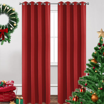 Joydeco Blackout Curtains for Bedroom 84 Inch - Black Out Curtains with Grommets Thermal Insulated Room Darkening Light Blocking, Noise Reducing & Wrinkle-Free Drapes for Living Room Windows, 2 Panels