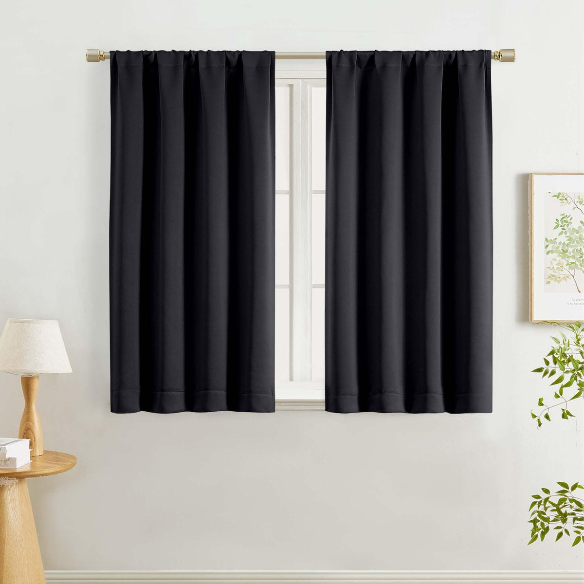 Lecloud Sage Green Room Darkening Curtains 54 Inch Length 2 Panels, Window Curtains for Bedroom, Energy Thermal Insulating Rod Pocket Curtain Drapes for Small Window, 40" W x 54" L