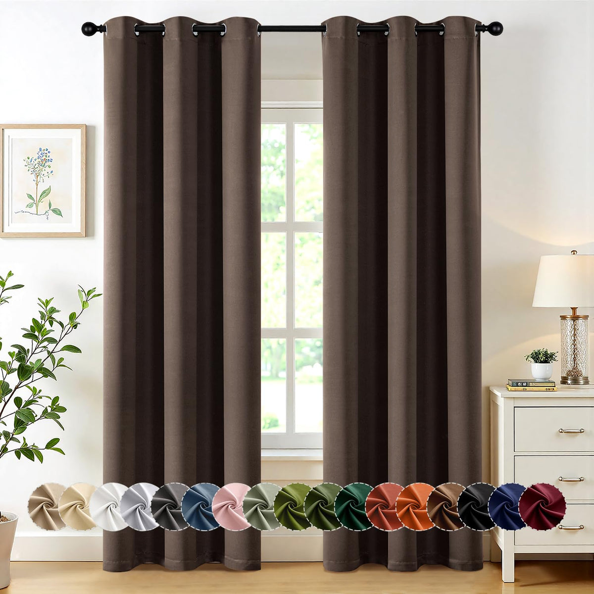 MIULEE Blackout Curtains for Bedroom 2 Panels 40 x 63 Inch Long Navy Blue